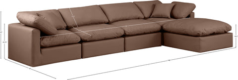 Luxus Brown Faux Leather Modular Sectional Sec5A