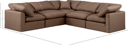 Luxus Brown Faux Leather Modular Sectional Sec5C