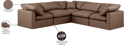 Luxus Brown Faux Leather Modular Sectional Sec5C