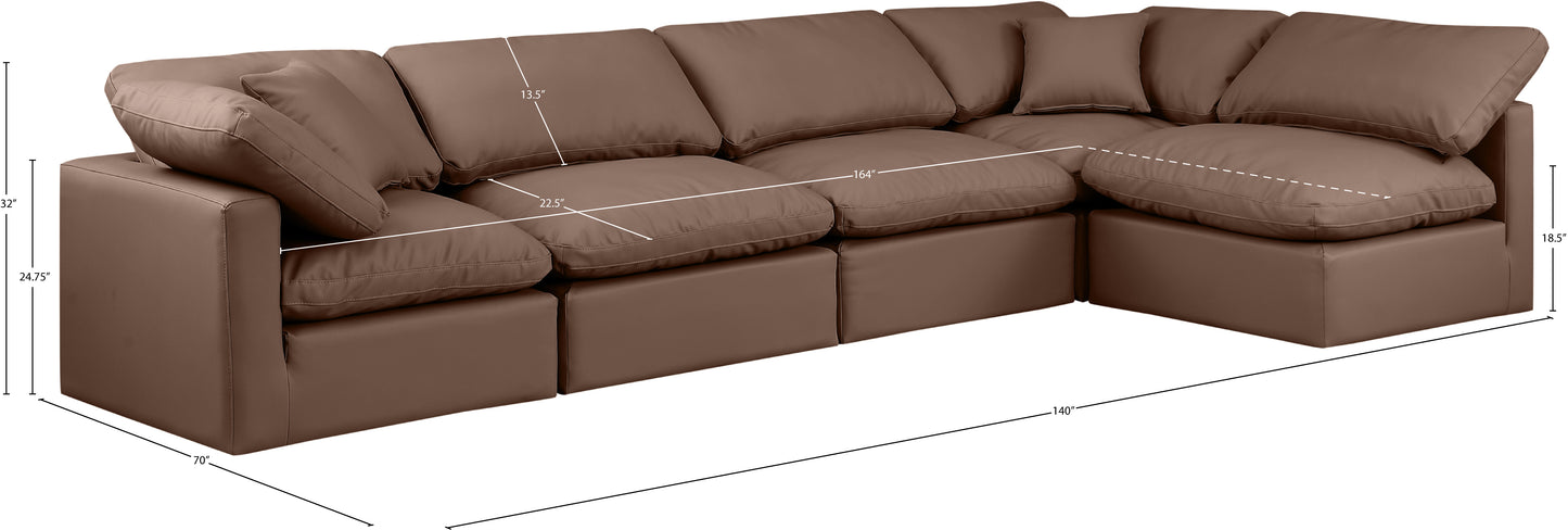 luxus brown faux leather modular sectional sec5d