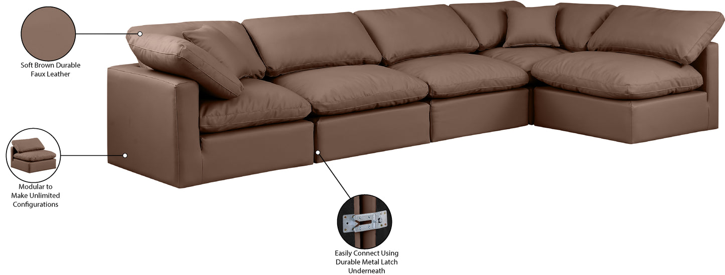 luxus brown faux leather modular sectional sec5d