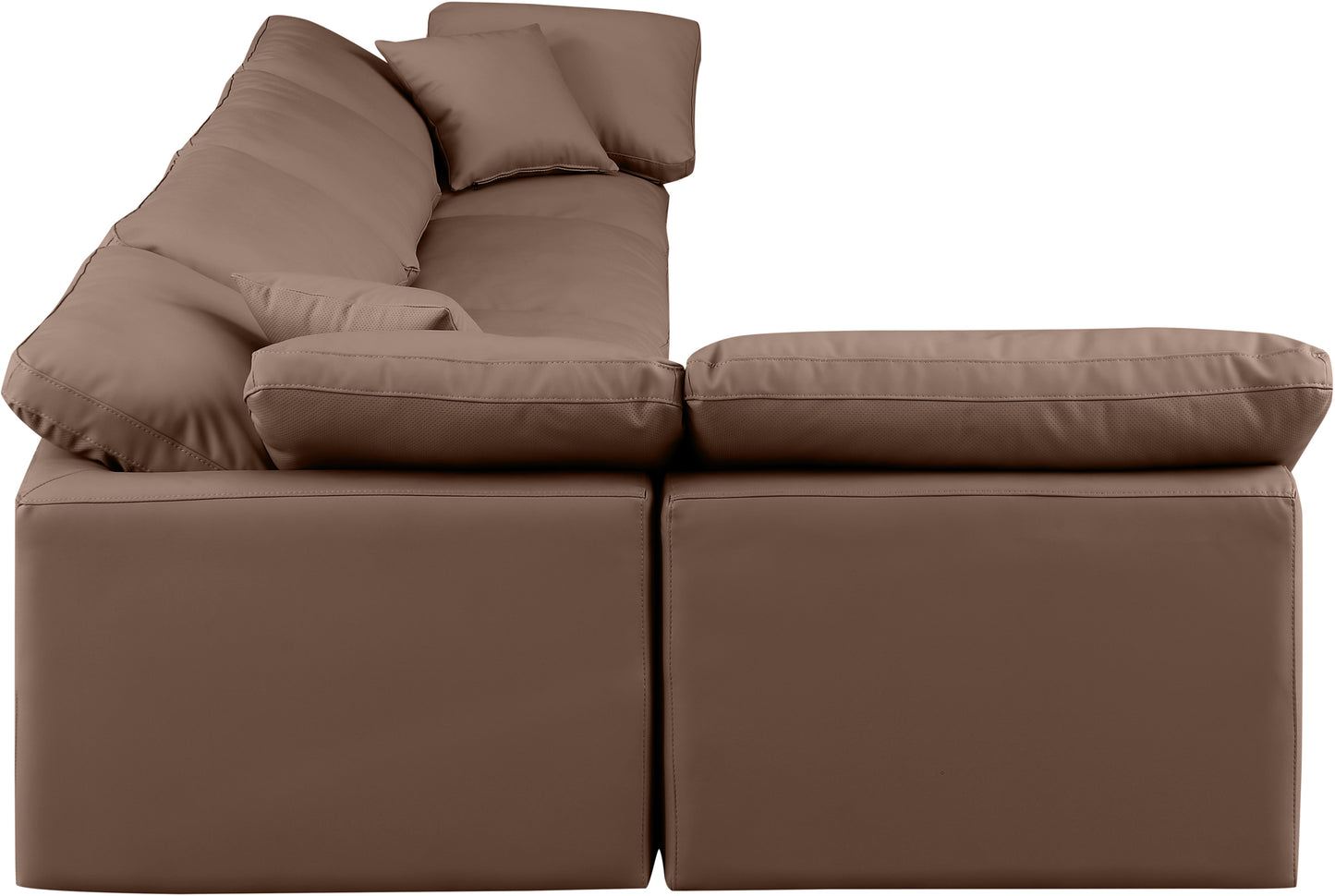 luxus brown faux leather modular sectional sec5d