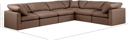 Luxus Brown Faux Leather Modular Sectional Sec6A