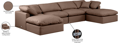 Luxus Brown Faux Leather Modular Sectional Sec6B