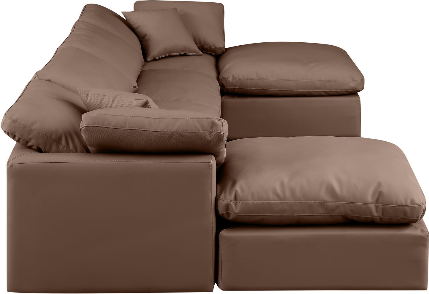 luxus brown faux leather modular sectional sec6b