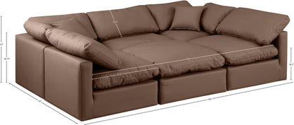 Luxus Brown Faux Leather Modular Sectional Sec6C