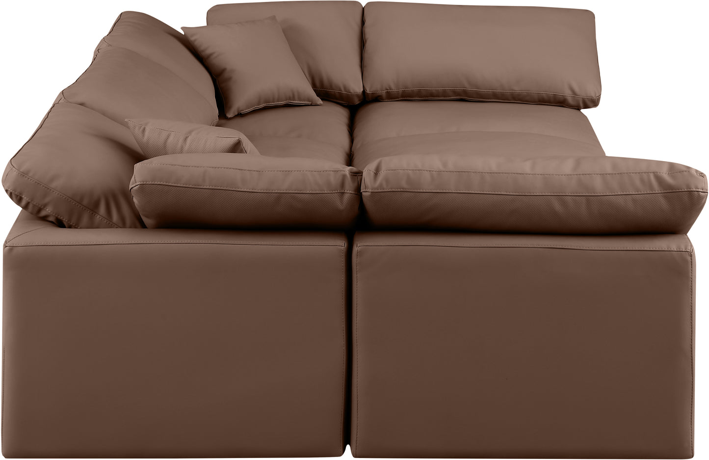 luxus brown faux leather modular sectional sec6c