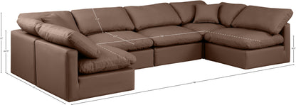 Luxus Brown Faux Leather Modular Sectional Sec6D