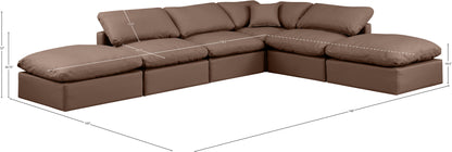 Luxus Brown Faux Leather Modular Sectional Sec6E