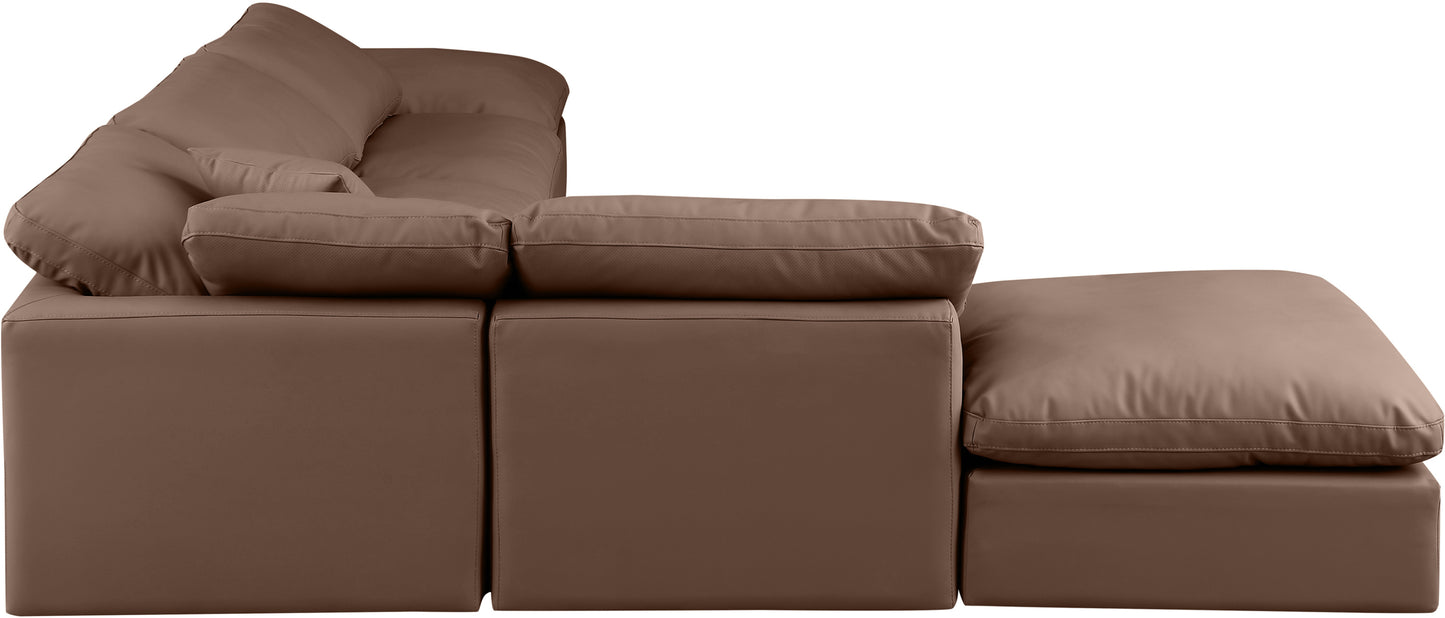 luxus brown faux leather modular sectional sec6e