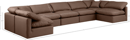 Luxus Brown Faux Leather Modular Sectional Sec7B