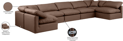 Luxus Brown Faux Leather Modular Sectional Sec7B