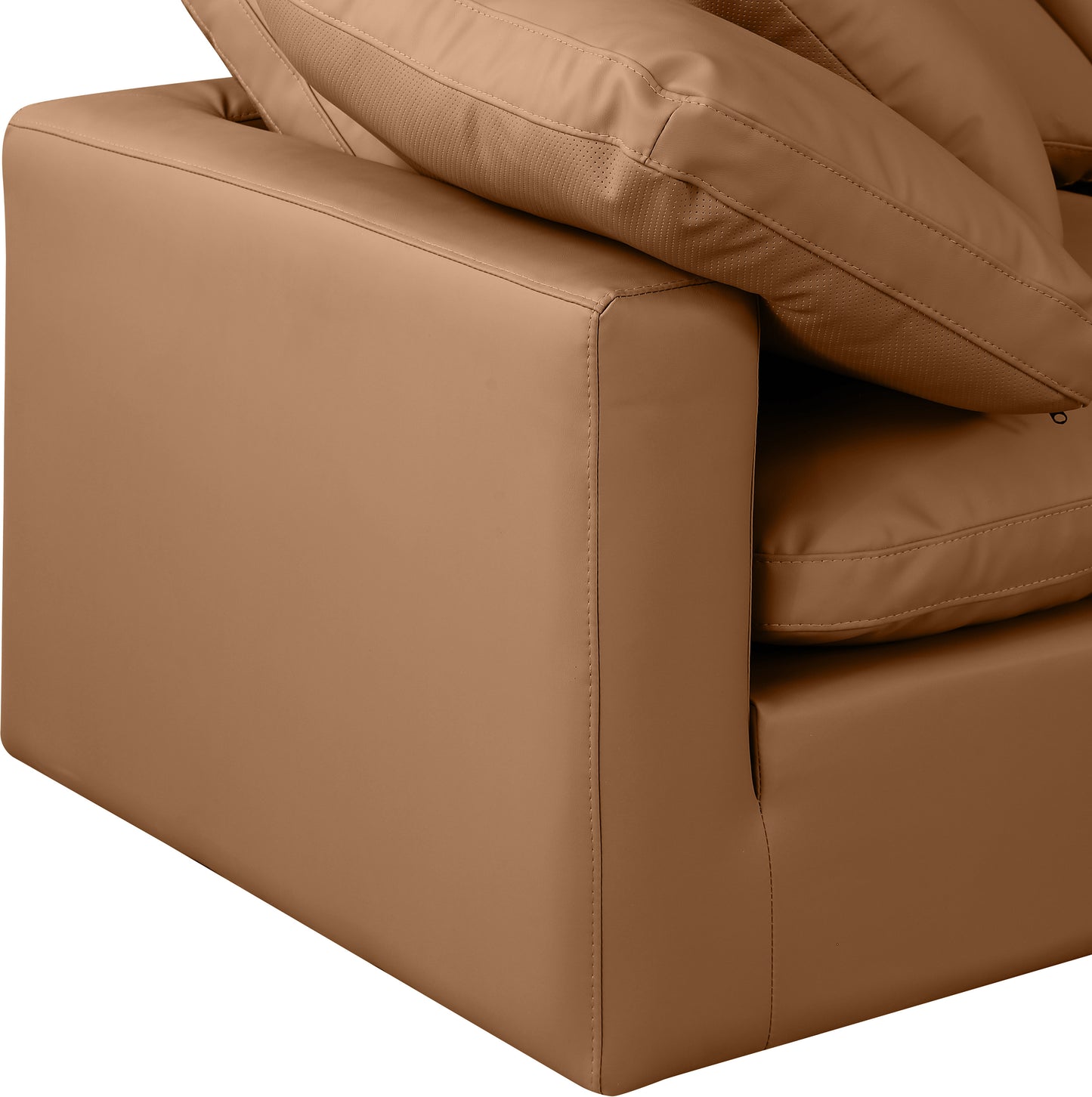 luxus cognac faux leather modular sofa s105