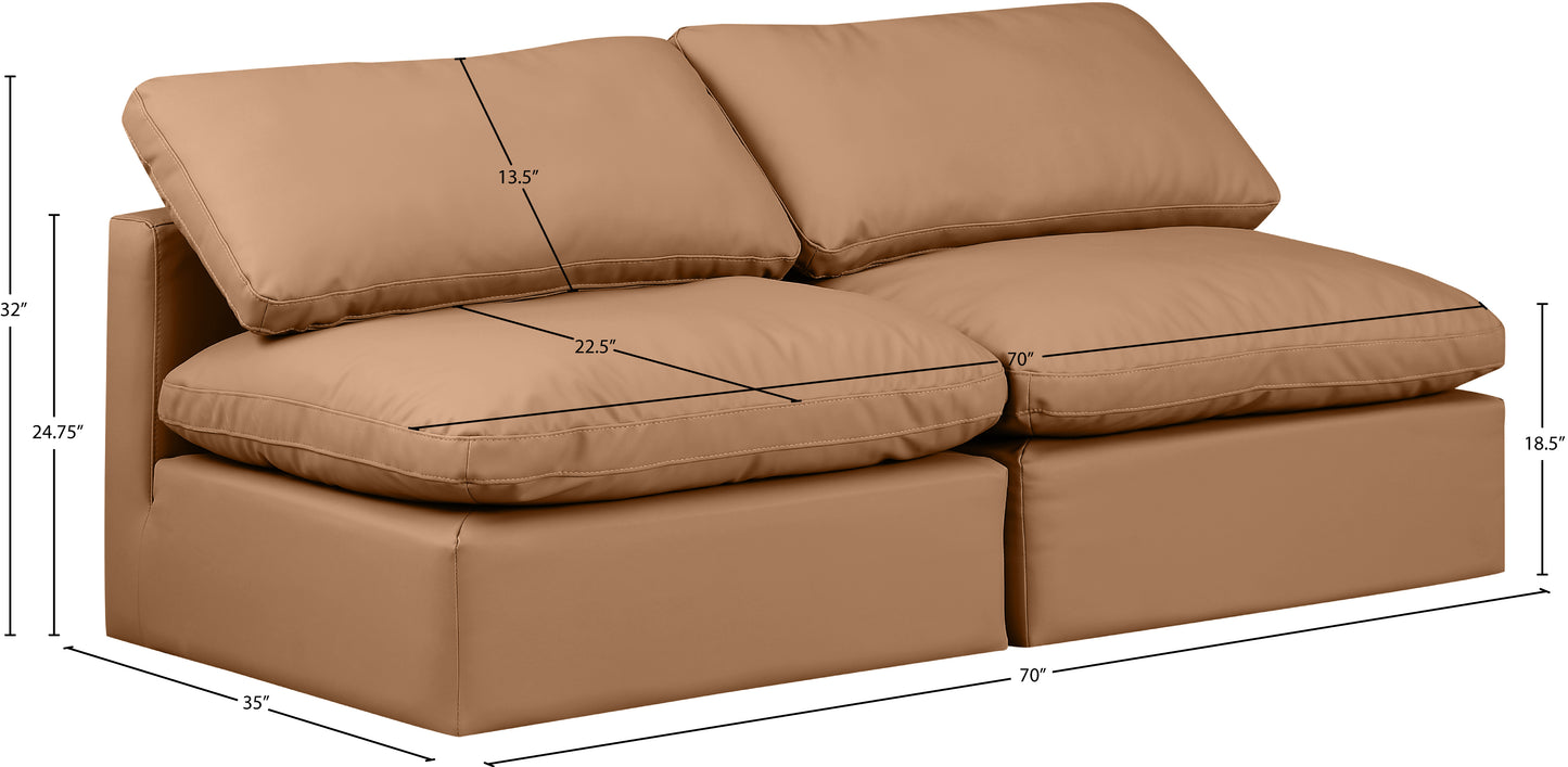 luxus cognac faux leather modular sofa s2