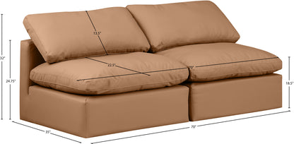 Luxus Cognac Faux Leather Modular Sofa S2