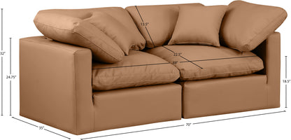 Luxus Cognac Faux Leather Modular Sofa S70