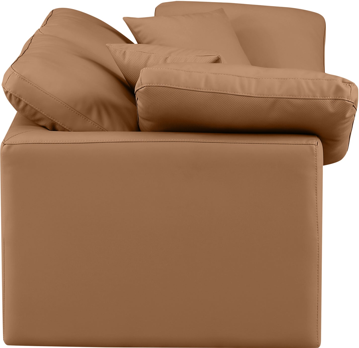 luxus cognac faux leather modular sofa s70