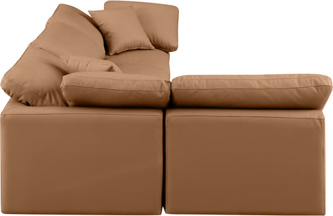 Luxus Cognac Faux Leather Modular Sectional Sec4B