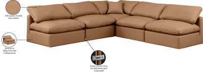 Luxus Cognac Faux Leather Modular Sectional Sec5B