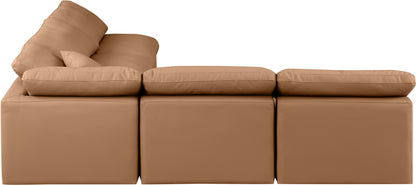 Luxus Cognac Faux Leather Modular Sectional Sec5B