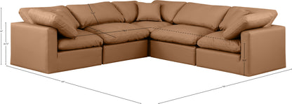 Luxus Cognac Faux Leather Modular Sectional Sec5C