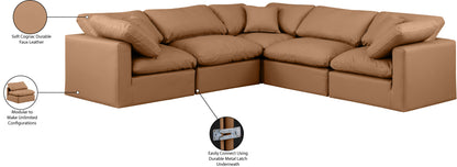 Luxus Cognac Faux Leather Modular Sectional Sec5C