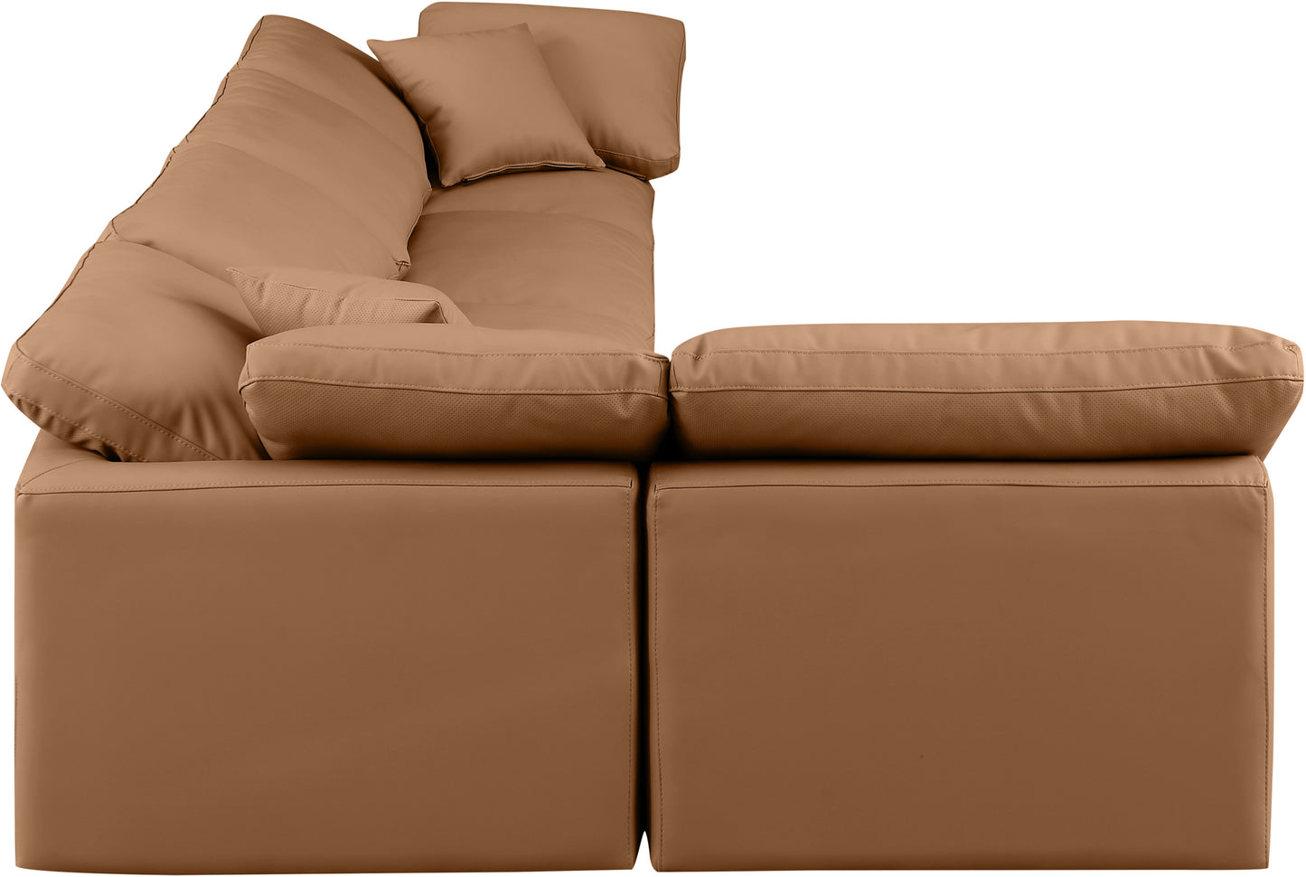 luxus cognac faux leather modular sectional sec5d