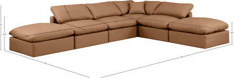 Luxus Cognac Faux Leather Modular Sectional Sec6E