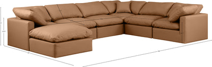 Luxus Cognac Faux Leather Modular Sectional Sec7A