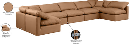 Luxus Cognac Faux Leather Modular Sectional Sec7B