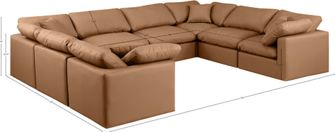 Luxus Cognac Faux Leather Modular Sectional Sec8A