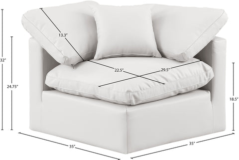 Luxus Cream Faux Leather Corner Chair Corner