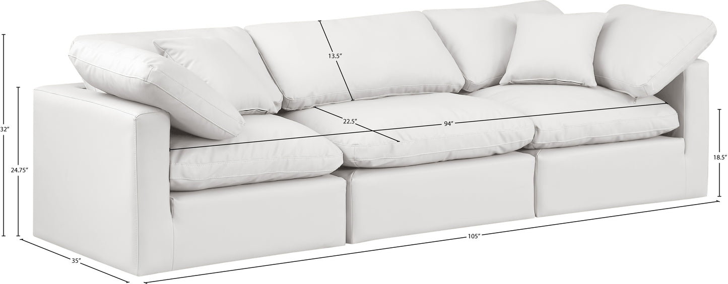 luxus cream faux leather modular sofa s105