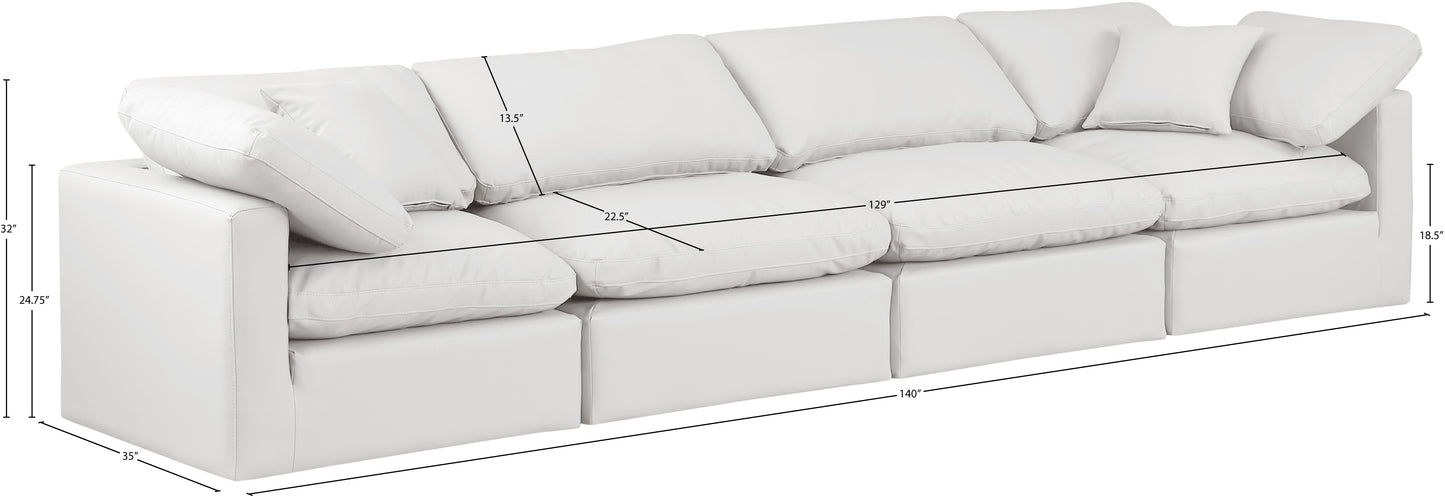 luxus cream faux leather modular sofa s140