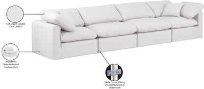 Luxus Cream Faux Leather Modular Sofa S140