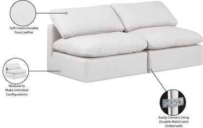 Luxus Cream Faux Leather Modular Sofa S2