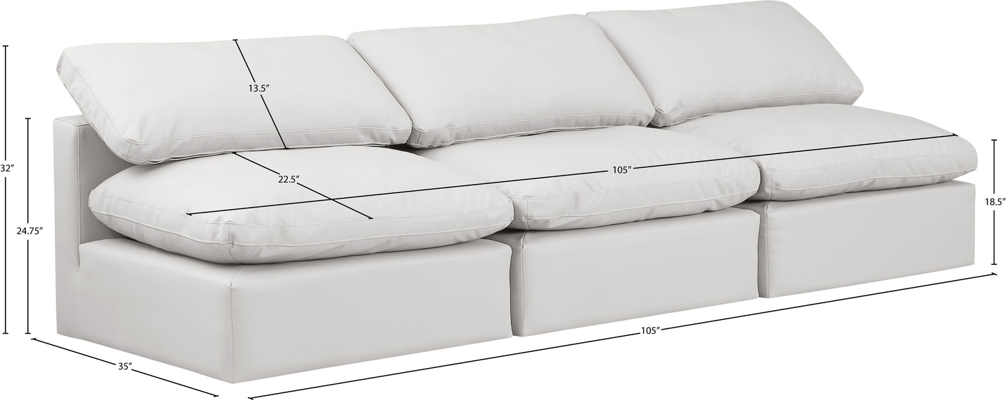 luxus cream faux leather modular sofa s3