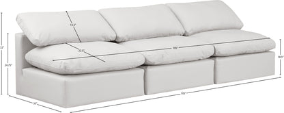 Luxus Cream Faux Leather Modular Sofa S3