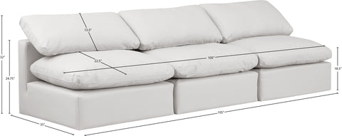 Luxus Cream Faux Leather Modular Sofa S3