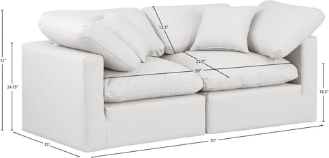 Luxus Cream Faux Leather Modular Sofa S70