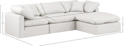 Luxus Cream Faux Leather Modular Sectional Sec4A