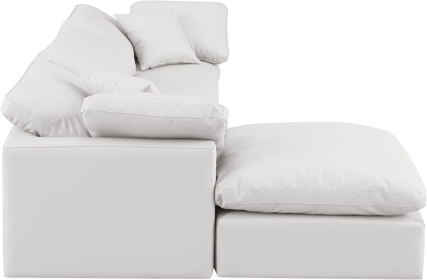 luxus cream faux leather modular sectional sec4a