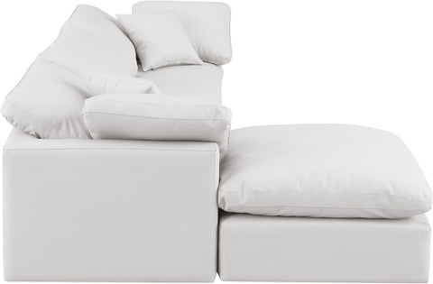 Luxus Cream Faux Leather Modular Sectional Sec4A