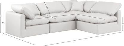 Luxus Cream Faux Leather Modular Sectional Sec4B