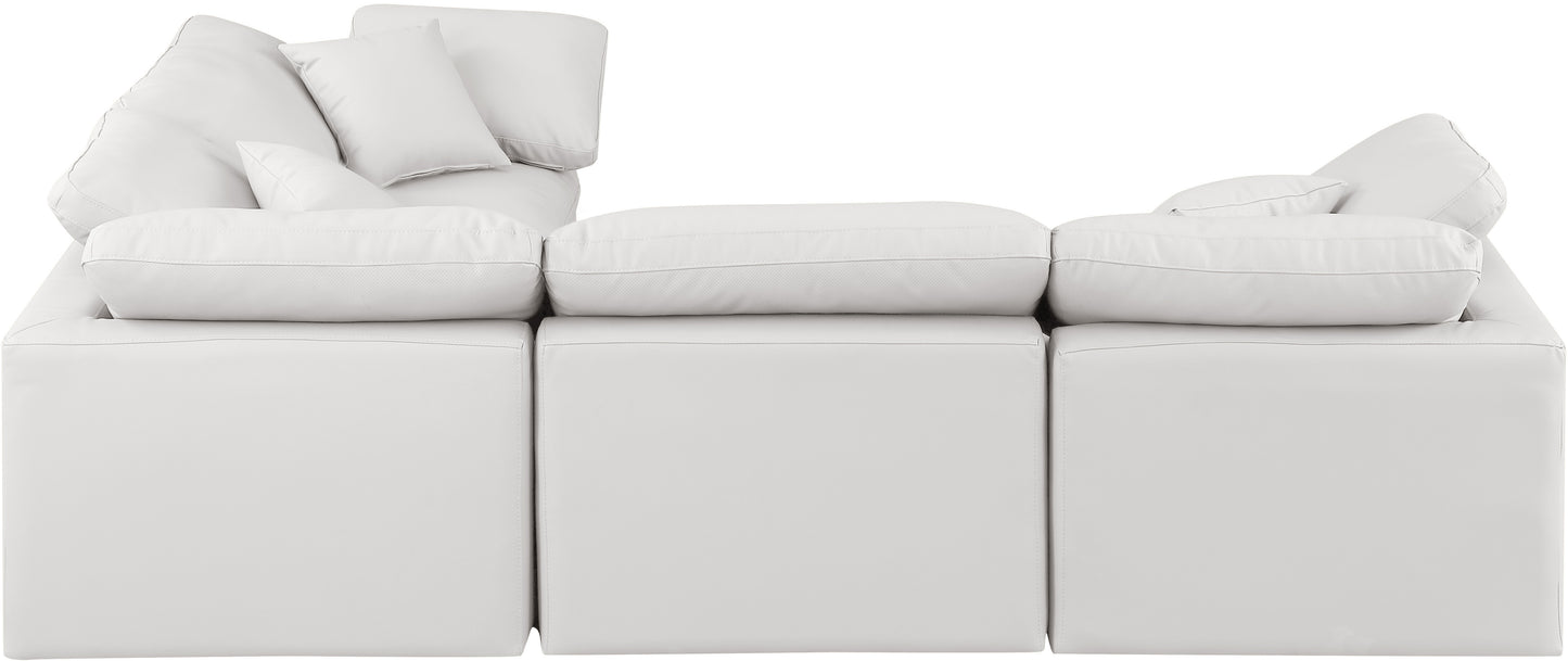 luxus cream faux leather modular sectional sec4c