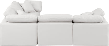 Luxus Cream Faux Leather Modular Sectional Sec4C