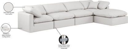 Luxus Cream Faux Leather Modular Sectional Sec5A