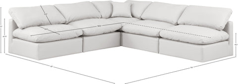 Luxus Cream Faux Leather Modular Sectional Sec5B