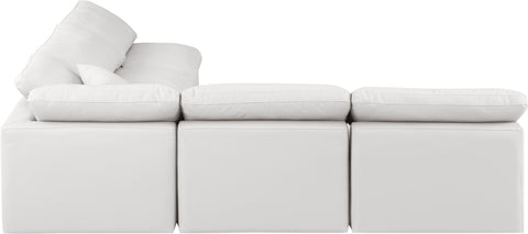 Luxus Cream Faux Leather Modular Sectional Sec5B