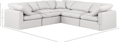 Luxus Cream Faux Leather Modular Sectional Sec5C